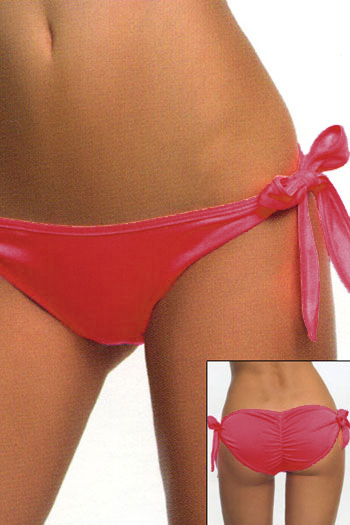 Red Runched Panties with Side Ties